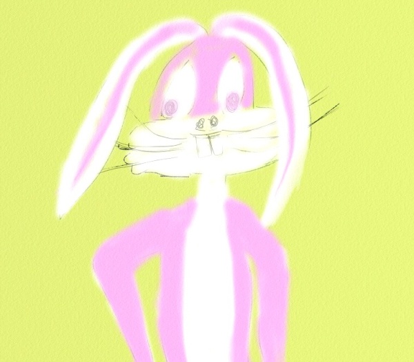 Cute rabbit, drawing, watercolour