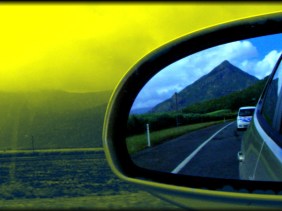 looking out my back door, reflection